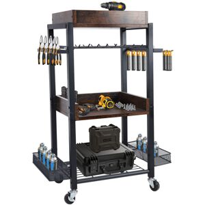 Unho - 4 Tiers Workshop Trolley Tool Trolley Toolbox Storage Cart
