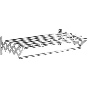 Csparkv - 50cm Stainless Steel Wall Mounted Extendable Towel Rack 5 Hanging Rails for Bathroom Balcony Living Room Outdoor
