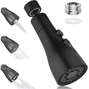 Alwaysh - 360° Kitchen Faucet Sprayer, 3 Modes Kitchen Sink Sprayer Faucet, Spray Nozzle Kitchen Faucet, Water Saving Faucet Adapter (Black)