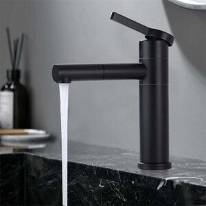 Cyslmuk - Bathroom Faucet 360° Swivel Spout Black Basin Mixer Tap Sink Mixer Tap Stainless Steel Basin Faucet