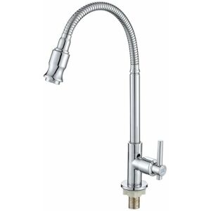 CYSLMUK Bathroom Sink Faucet, 360 Degree Rotatable Kitchen Bar Single Cold Water Soft Neck Laundry Outdoor Garden-Kitchen Faucet