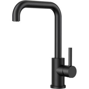 SHUNLI Black Kitchen Faucet, 360 degrees Swivel Kitchen Mixer Tap, Stainless Steel, L-Shaped Single Lever, Single Hole