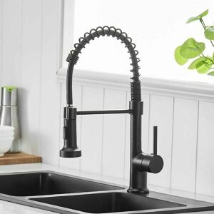 Dewdat - Black kitchen faucet kitchen faucet with shower pull-out single lever mixer 360° sink mixer