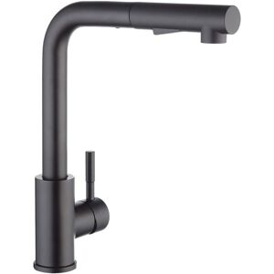 TINOR Black Kitchen Faucet with Pull-Out Spray, Kitchen Mixer Tap with Pull-Out Spray, Brushed 304 Stainless Steel Kitchen Faucet, 360° Rotating Sink Mixer