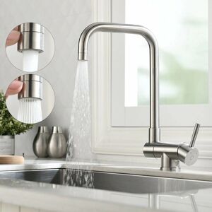 ZVD Black Pull-Down Kitchen Faucet 360° Swivel Kitchen Mixer Tap Flexible High Quality Sink Mixer Tap in Chrome Brass