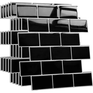 Linghhang - Black)10 Pieces Thicker Adhesive Backsplash for Kitchen Bathroom, Faux Tile Adhesive Wall Tiles White Adhesive Kitchen Backsplash,