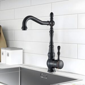 Black Kitchen Faucet 360° Swivel Spout Sink Mixer Tap Vintage Black Kitchen Faucet - Ccykxa