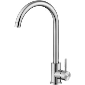 Csparkv - ColdStart Kitchen Faucet, Single Handle Hot and Cold Mixer Tap, 360° Rotation, High Water Outlet, Stainless Steel
