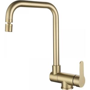 CYSLMUK Foldable Kitchen Faucet, Brushed Gold Stainless Steel Foldable Kitchen Faucet, Modern Foldable Faucet