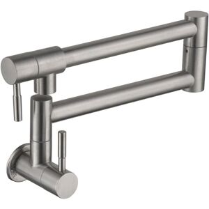 SHUNLI Foldable Kitchen Faucet, Wall Mounted Sink Faucet, 360 Degree Rotatable Cold Water Mixer Tap for Kitchen,Double Handle