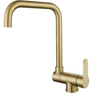Héloise - Folding Kitchen Faucet Window Faucet Gold Copper Windows Folding Kitchen Faucet for Hot and Cold Water Adjustable 360° Swivel for Sink in