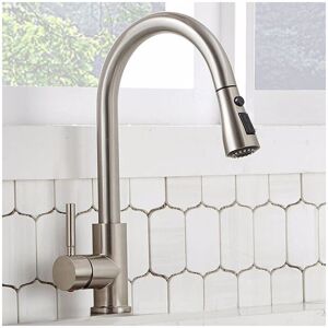 Groofoo - 360° Kitchen Sink Mixer Taps Pull Out Spout Spray Single Lever Modern Mono Tap