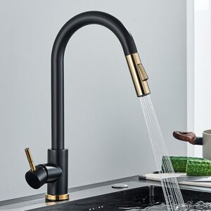 CSPARKV Kitchen Faucet, 360° Rotatable Kitchen Mixer Tap, Black Kitchen Mixer Tap with 2 Modes, High Pressure Kitchen Faucets, Kitchen Mixer Tap with Spray