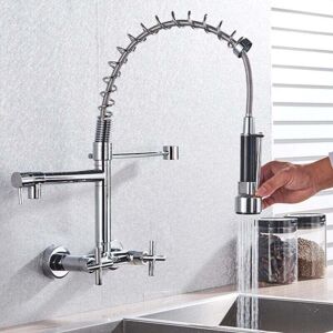 Ymyny - Kitchen Faucet Extendable Shower Stainless Steel Wall Mounted Kitchen Tap mumu