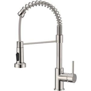Tinor - Kitchen Faucet, Kitchen Mixer Tap with 360° Swivel High Arc Sink Sprayer 2 Mode Pull Down Sprayer, Stainless Steel