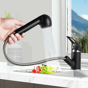 Dewdat - Kitchen Faucet Pull Out Spray,2 Spray Modes Kitchen Mixer Tap,Kitchen Faucet Can Swivel 360°,Matte Black