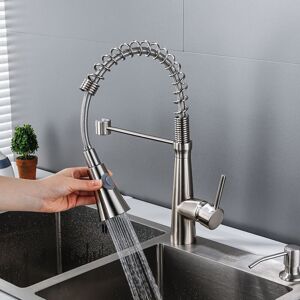 CYSLMUK Kitchen Faucet, Spiral Spring Faucet, 360° Swivel Kitchen Faucet, Brass Faucet with Water Line - Chrome