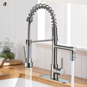 ZVD Kitchen Faucet with 2 Sprays, Spring Kitchen Mixer Tap, 360° Rotatable Kitchen Mixer Tap Cold & Hot Available, Brushed.