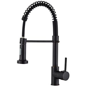 ZVD Kitchen Faucet with 360° Rotatable Sprayer 2 Modes Spout Spring Kitchen Faucet (Black)