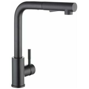DEWDAT Kitchen faucet with black spray, kitchen mixer with pull-out spray, brushed 304 stainless steel kitchen faucet, 360°rotatable sink mixer, 2-jet sink