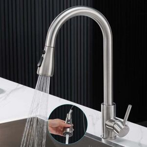 YMYNY Kitchen Faucet with Extendable Spray Mixer Tap - Pull Down Kitchen Sink Mixer Tap with 3 Spray Modes, 360° Kitchen Faucet mumu