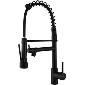 Cyslmuk - Kitchen Faucet with Pull-out Sprayer, 2 Functions, 360° Swivel Spout, Black Sink Faucet