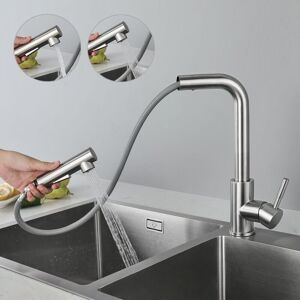 CYSLMUK Kitchen Faucet with Pull Out Sprayer, 360 Degree Swivel Kitchen Faucet with 2 Modes, Stainless Steel Faucet