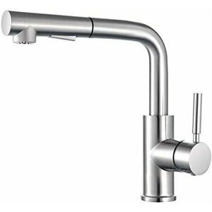 DEWDAT Kitchen Mixer Tap Kitchen Faucet, Kitchen Faucet Sprayer, Pull Out Single Lever, 360° Swivel, Kitchen Faucet, Brushed Brass