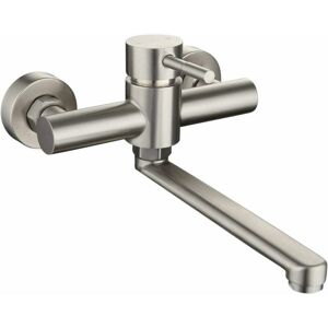 Dewdat - Kitchen Mixer Tap Kitchen Sink Faucet 360° Swivel Stainless Steel Wall Mounted Cold and Hot Mixer Tap, Length 30cm