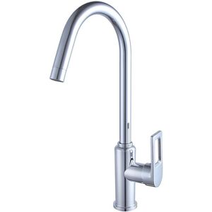TONCHEAN Kitchen Mixer Tap Set, Kitchen Faucets with 360° Swivel Flexibility, Single Handle Sink Faucets, Single Hole Sink Faucets in Galvanized Stainless