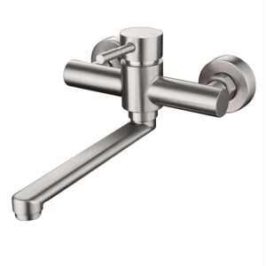 Ymyny - Kitchen Sink Faucet, 360° Swivel, Stainless Steel, Wall Mount, Hot and Cold Water Mixer Tap mumu