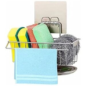 Longziming - Kitchen Sink Sponge Holder, Sponge Holder Storage Basket for Sponges Brush Dish Towels Liquid Dishes Kitchen Sink Holder Strong Adhesive