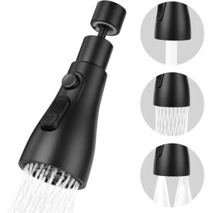 Linghhang - Kitchen Sink Sprayer Faucet 360 Degrees (Black), 3 Modes Kitchen Faucet Nozzle with Aerator, Kitchen Sink Mixer Tap Rotatable Faucet