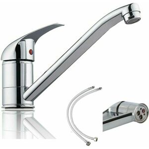 Dewdat - Kitchen Sink Taps Mono Basin Mixer Taps Faucet Modern Single Lever Chrome Kitchen Sink Swivel Spout Hot and Cold Water Mixer Sink Swivel