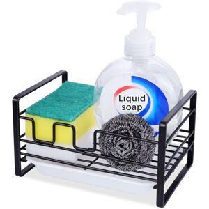 LONGZIMING Kitchen Sponge Holder for Sink, 304 Stainless Steel Sponge Kitchen Countertop Organizer with Removable Sponge Drain Tray