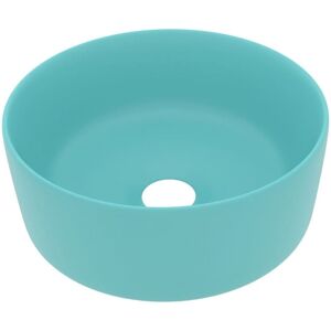 Luxury Wash Basin Round Matt Light Green 40x15 cm Ceramic Vidaxl