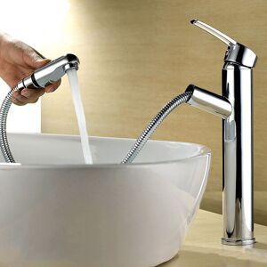 SHUNLI Modern Kitchen Mixer Tap Double Nozzle Bathroom Pull Out Basin Faucet All Copper Telescopic Hot and Cold Shampoo Bed Faucet