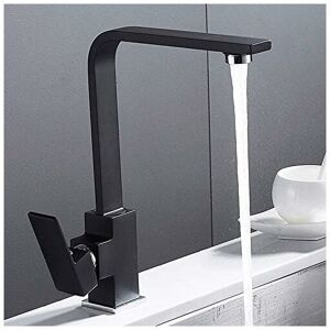 HÉLOISE Modern Single Lever Polished Solid Brass Kitchen Sink Faucet Polished Black Single Handle Cold and Hot Basin Mixer Tap