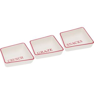 Premier Housewares - Interiors By Premier Versatile Set Of Three Hollywood Snack Dish, Premium Porcelain Snack Dish For Guests, Practical Snack Tray