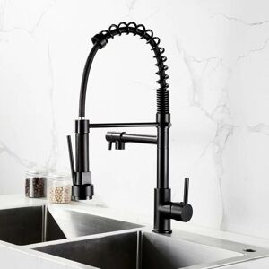 CYSLMUK Pull-Out Kitchen Faucet 2 Jets Kitchen Mixer Tap with 2 Spray Modes Cold and Hot Available - Black