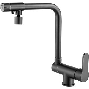 YMYNY Pull Out Kitchen Faucet, 3 Way Kitchen Tap, Pull Out Kitchen Tap, 360° Swivel Sink Mixer Tap, Made of High Quality Brass (Black) MUMU