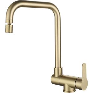 Ymyny - Pull Out Kitchen Faucet Gold Brushed Stainless Steel Kitchen Sink Faucet Modern Folding Tap mumu