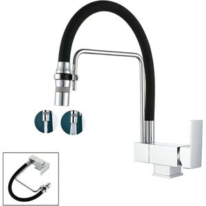 Ymyny - Pull Out Kitchen Mixer Tap Under Window Kitchen Faucet with 2 Spray Modes, Brass - mumu Folding Kitchen Mixer Tap