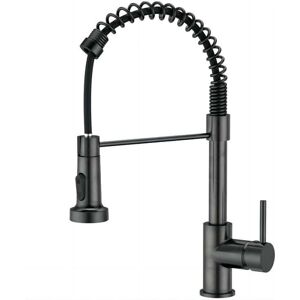 ZVD Pull-Out Stainless Steel Kitchen Faucet Mixer Tap with 2 Sprays 360° Rotatable Black