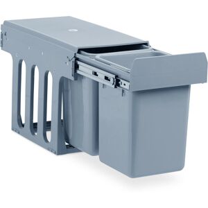Relaxdays - Built-In Kitchen Bin, Pull Out, 8 l, Plastic Waste Separation System, hwd 35.5 x 25 x 47 cm, Grey