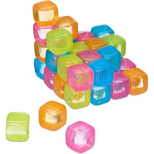 Relaxdays - Ice Cubes, Set of 36, Reusable, xxl Size, for Parties, Refreezable, Plastic, to Cool Down Drinks, Colourful