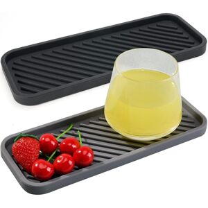 Longziming - Set of 2 Silicone Drip Mat for Kitchen, Sink Organizer, Kitchen Sink Organizer, Bathroom Organizer for Sponges, Brushes, Soap