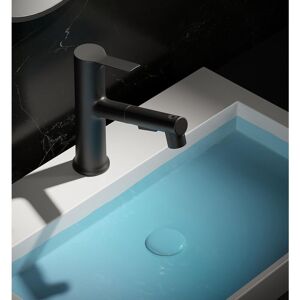 Linghhang - Sink Faucet with Pull-Out Sprayer (Black), Single Hole Basin Faucet, Three Water Flow Modes with Rotatable Spout, Multi-Function Spout