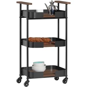 3 Tiers Kitchen Trolley Serving Trolley with 2 Handles,SVW23-SCH - Sobuy