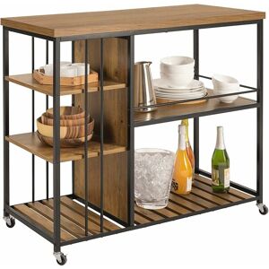Serving Trolley Kitchen Trolley Cart Mobile Trolley with 5 Shelves,SVW18-F - Sobuy